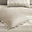 Ensemble de housse de couette pour lit très grand / très grand 3 pièces - coton chenille, imprimé mis à jour, taupe uni, coton lavable à la machine avec revers taupe, fermeture à boutons, attaches de coin intérieures,-116011900-116011899