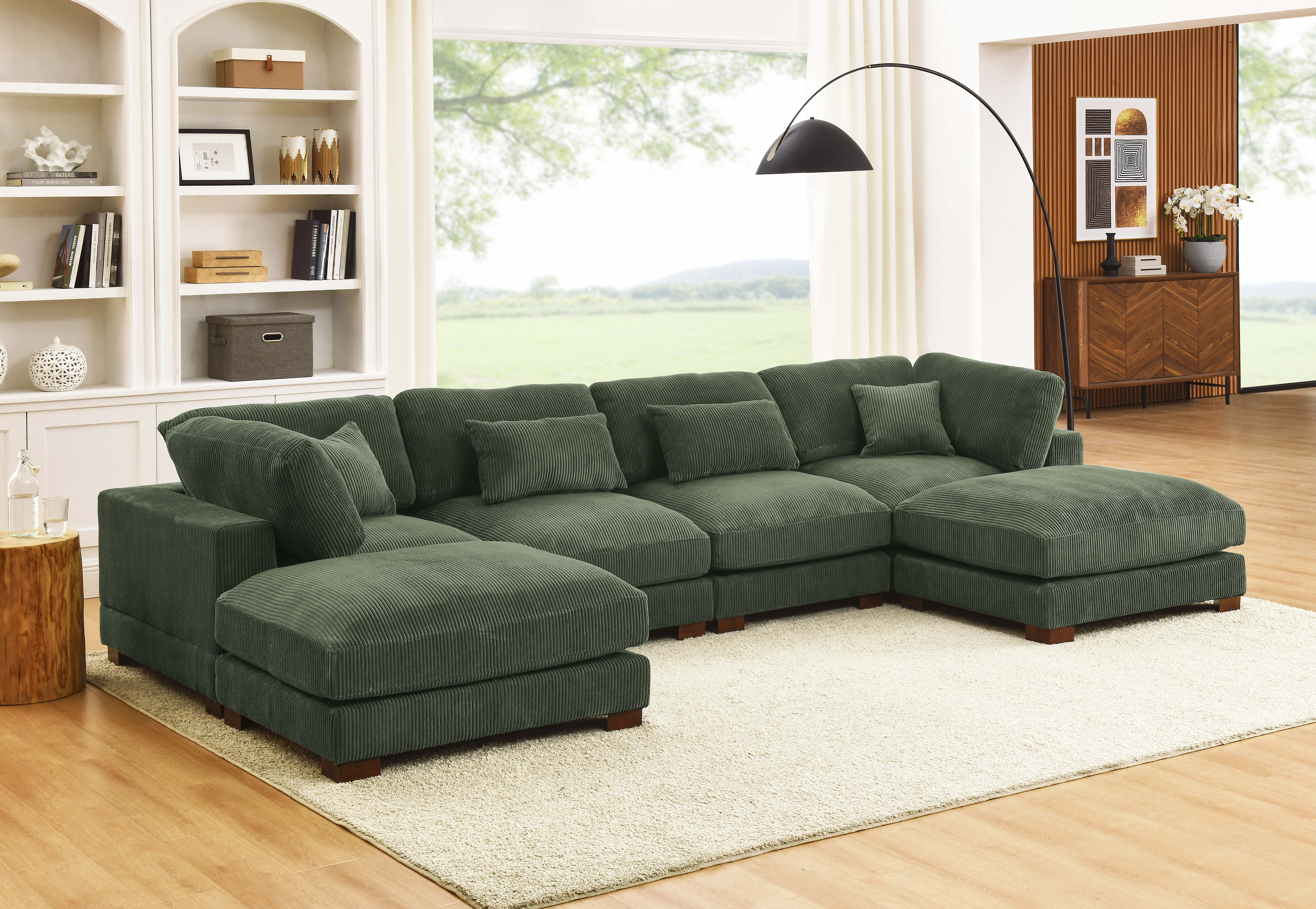 Andreco 6-Piece Corduroy Modular Sectional Sofa