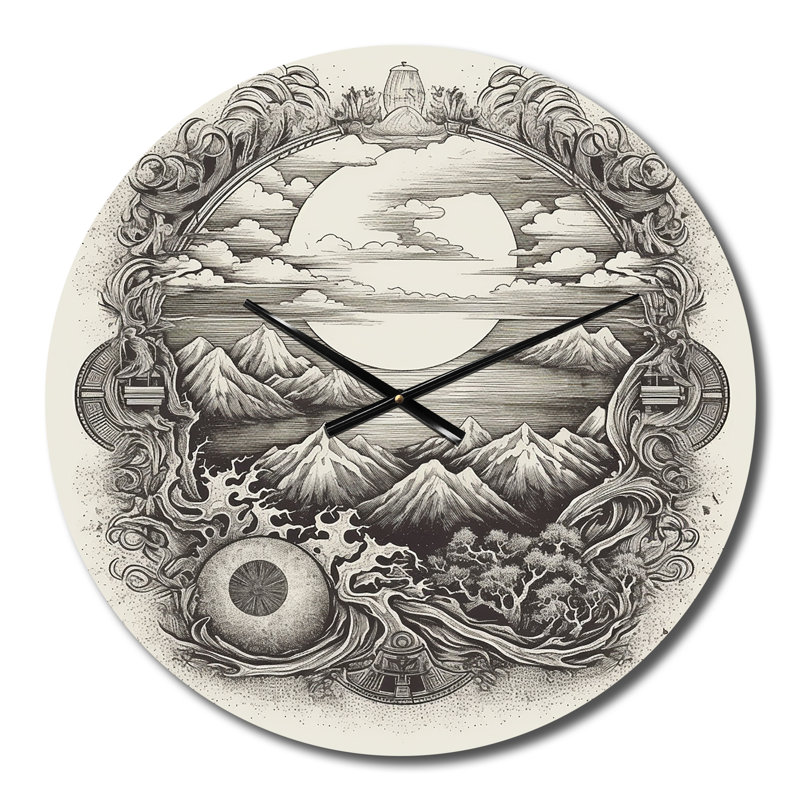 Horloge murale Timeless Asian Landscape, Moyenne