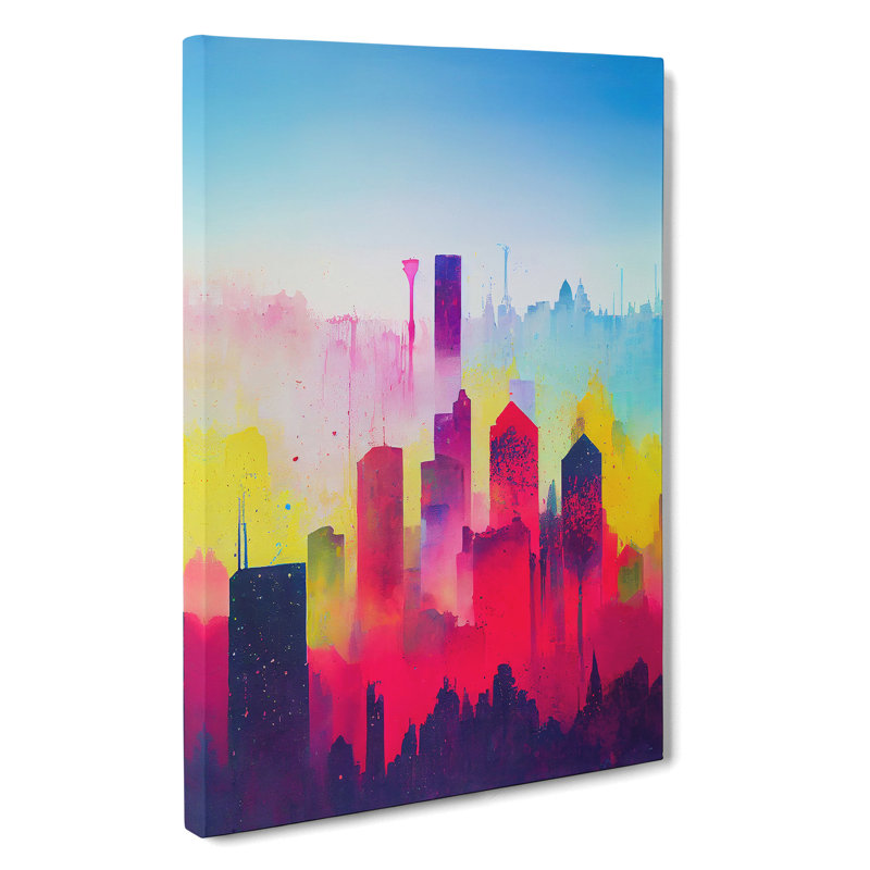 City Skyline In Colour No.1 Abstract - Wrapped Canvas, 60cm H x 40cm W