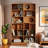 Modern Wood Bookshelf with Cat Tree-1611595550
