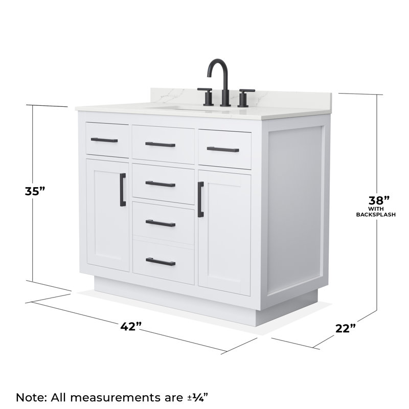 Beckett TK 42'' W Vanity, 8" Center, Matte Black