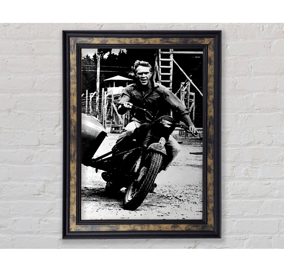 Steve McQueen Motorrad - Bilderrahmen Kunstdrucke