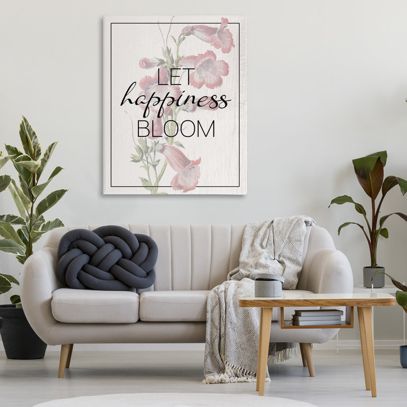 Toile rétro «Let Happiness Bloom», conception par Lil 'Rue, H 48 po x l 36 po