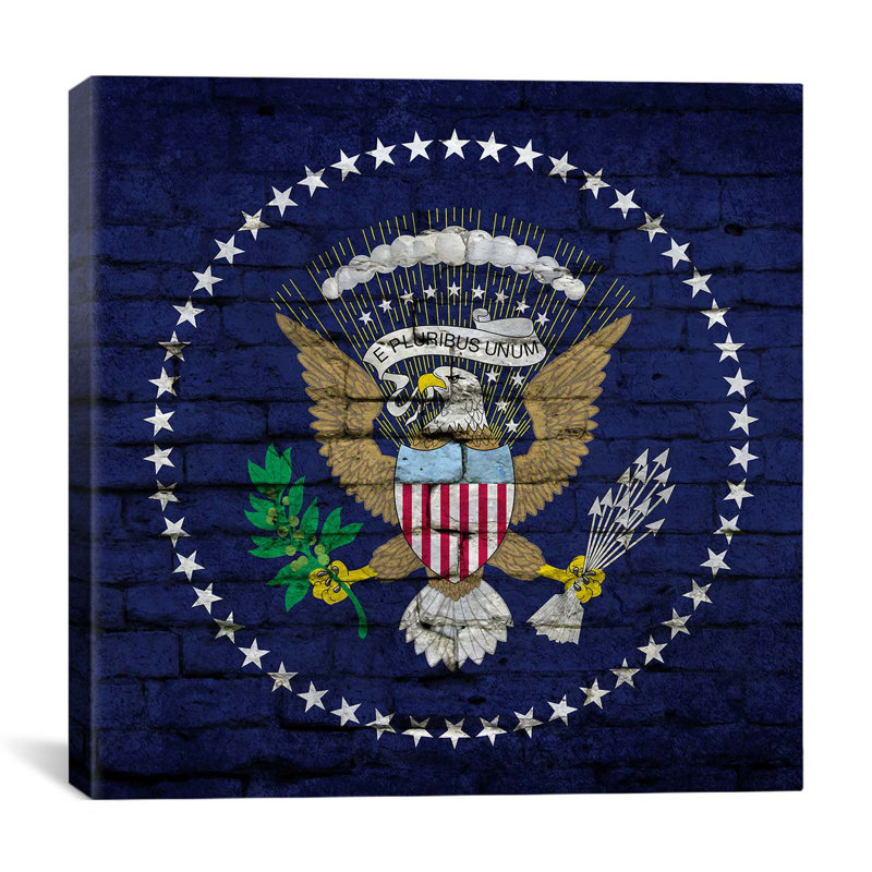 Motifs briquets de la présidentielle us sur toile tendue flags u.s., H 12 po x l 12 po x P 1,5 po