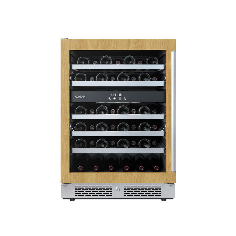 Avallon Dual Zone 23.81'' Freestanding 45 Bottle Wine Refrigerator, Right Handed
