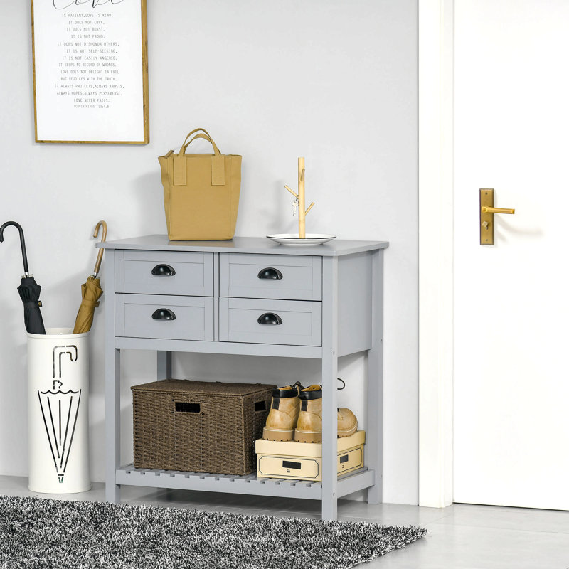 HOMCOM Coffee Bar Cabinet, Sideboard Buffet Cabinet, Kitchen Cabinet With 4 Drawers And Slatted Bottom Shelf For Kitchen, Living Room
