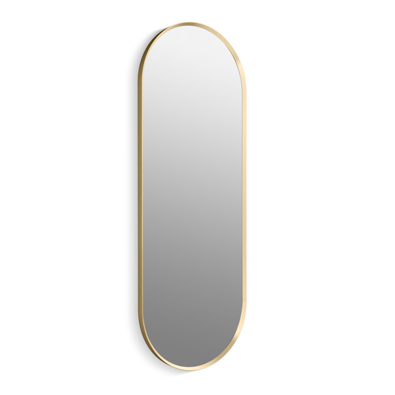 Essential Decorative Bathroom / Vanity Mirror, 40" x 20", Moderne Brushed Gold