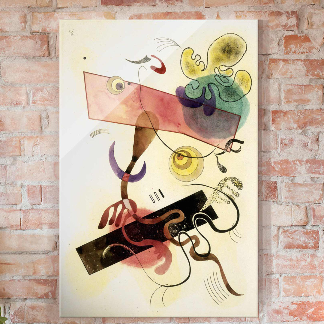 Glasbild Taches, Verte Et Rose von Wassily Kandinsky