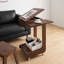 Tables d'appoint réglables en bois massif, table de chevet à roulettes avec rangement, bureau moderne