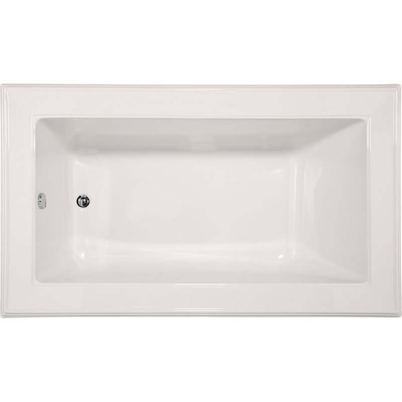 Angel 72'' x 42'' Soaking Acrylic Bathtub, White, Polished Brass