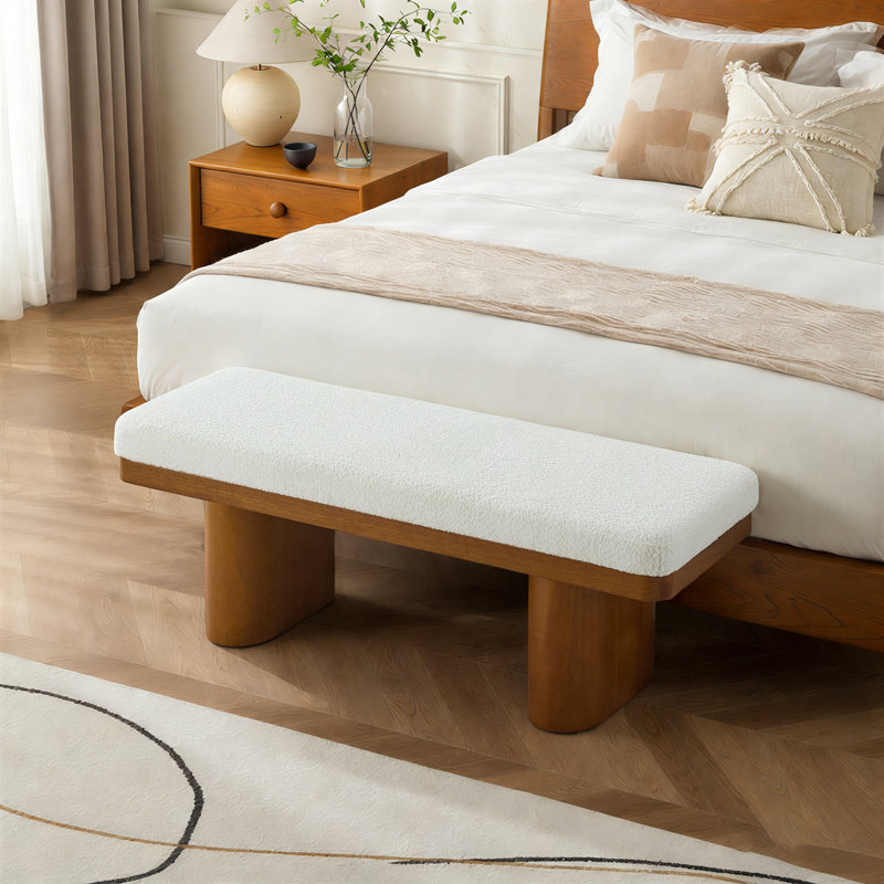 Banc rembourré l 47,5 po, Brun