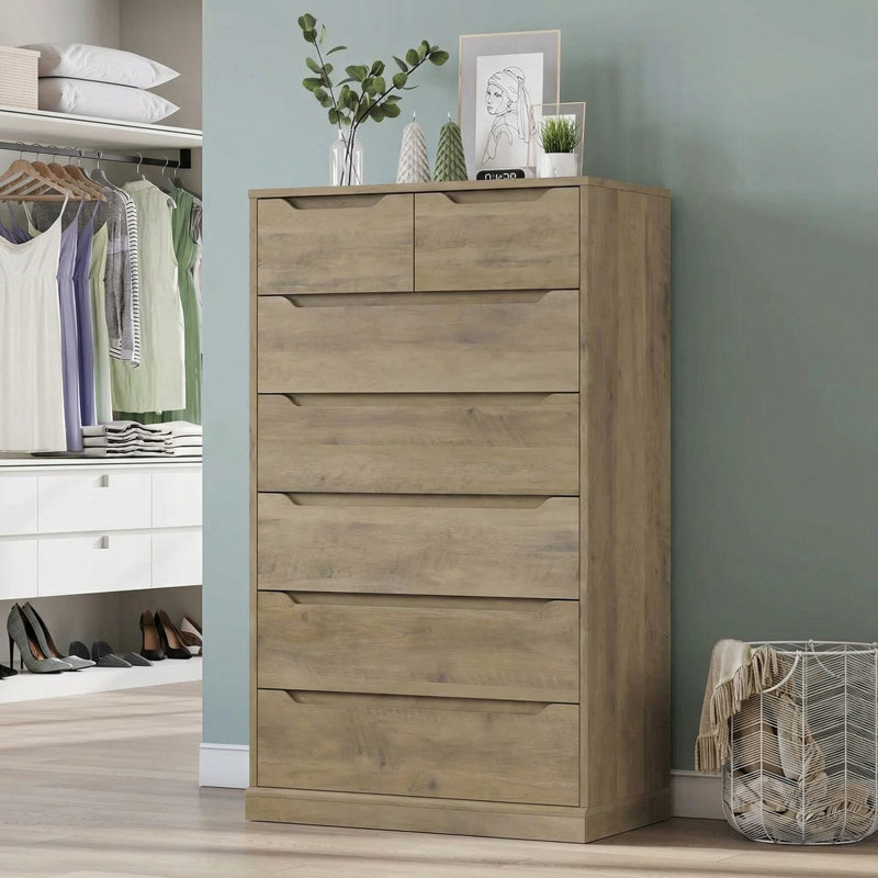 Commode 7 tiroirs, Naturel