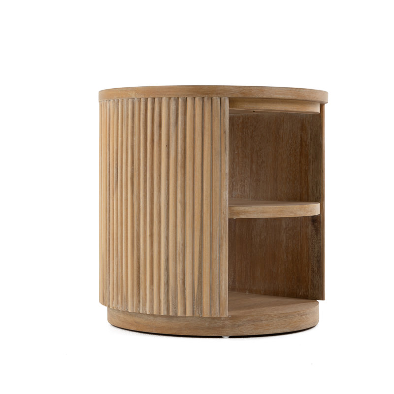 Fitzroy - Table de bout moderne en acacia naturel