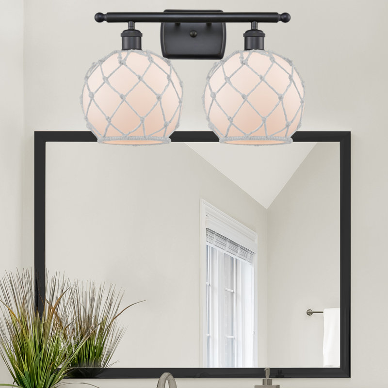 Éclairage pour salle de bain à intensité variable 2 lumières Arriola, Brun mat, Ampoule à DEL rétro de 6 watts