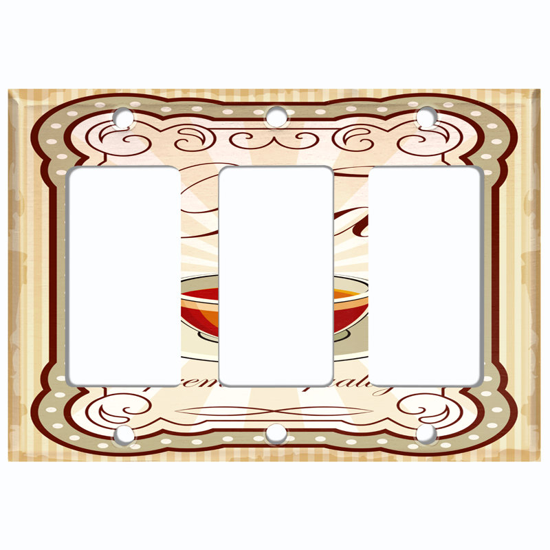 Plaque murale décorative / berçante de qualité supérieure à 3 compartiments Tea Cup