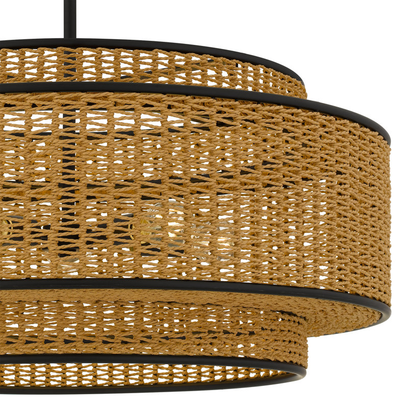 Luminaire suspendu noir mat 5 lumières Teton