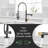Black + Gold Pull Down Kitchen Faucet, Single Handle, Material Contemporary Faucet - , And Gold, Functional Design