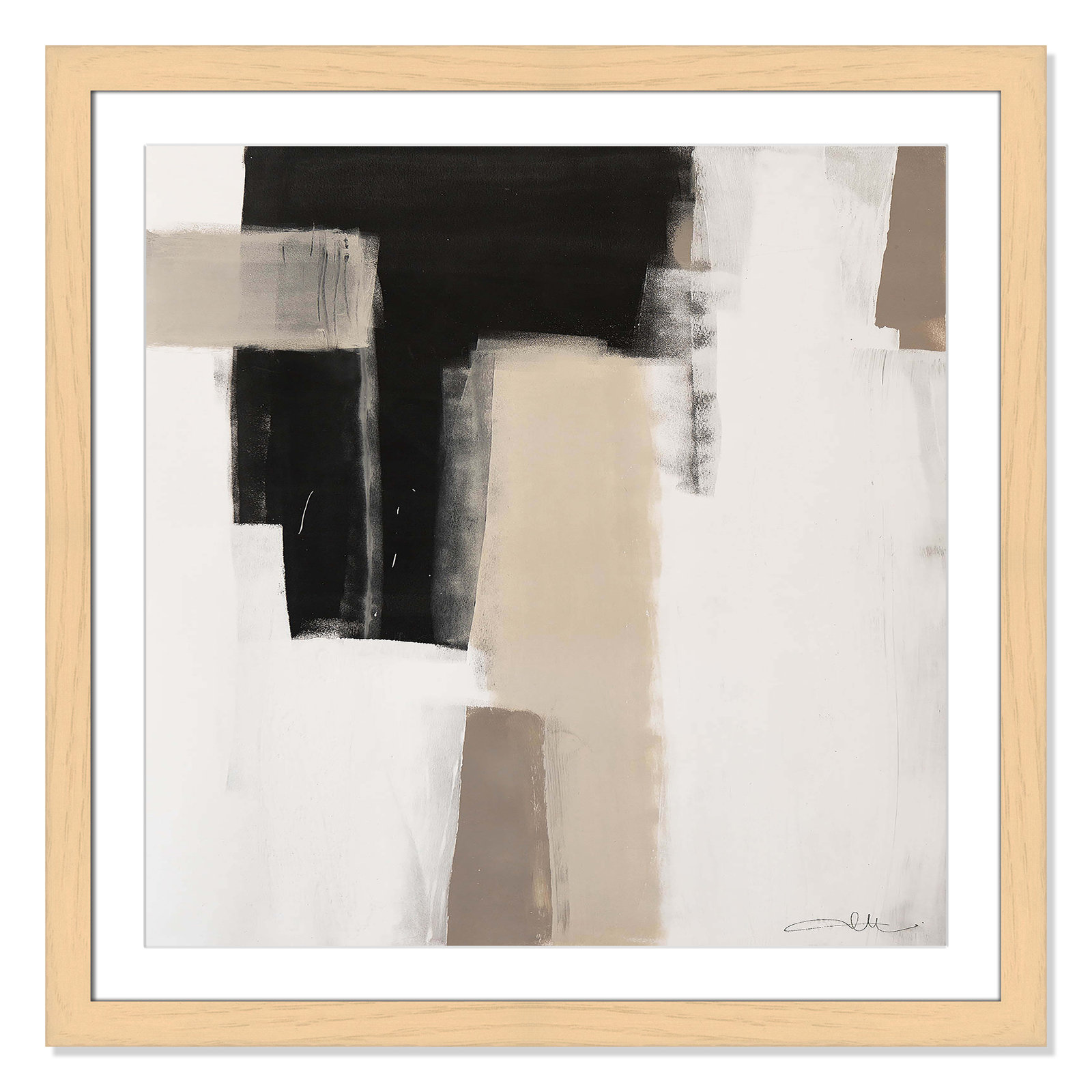 Earth Scapes I Print, 33.5" H x 33.5" W x 1.25" D, Natural Cube Framed