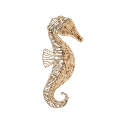 Sandy Seahorse Natural Fiber Dimensional Seahorse Wall Art