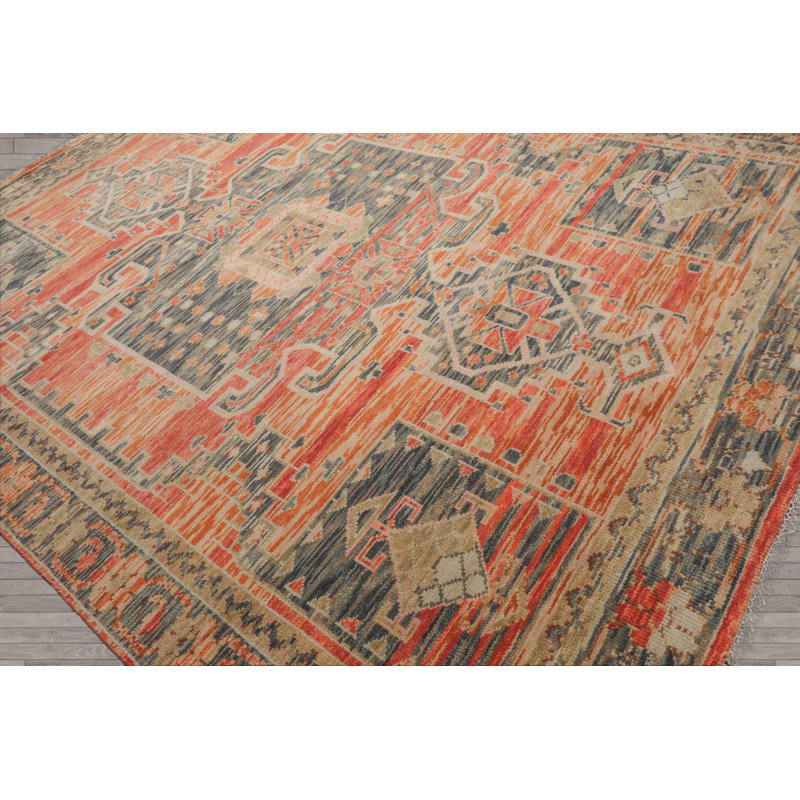 Hand Woven Wool Oriental Area Rug, Rectangle 7'11" x 9'11"