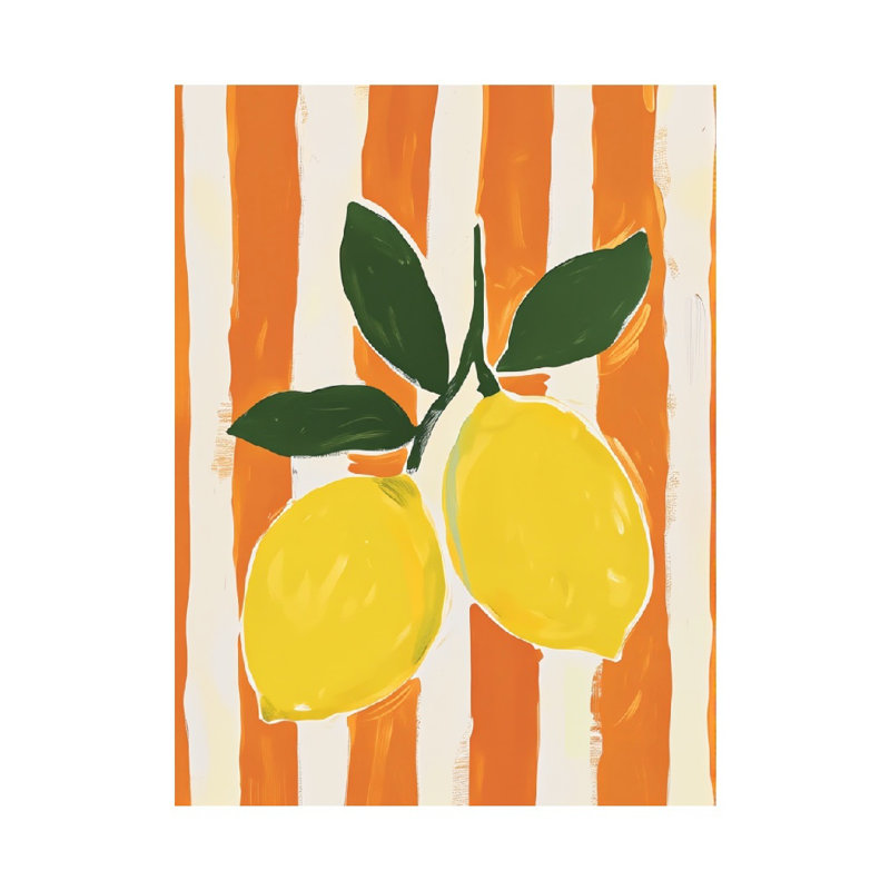 Murale rayée jaune audacieux, non encadrée, 36 L x 24 l