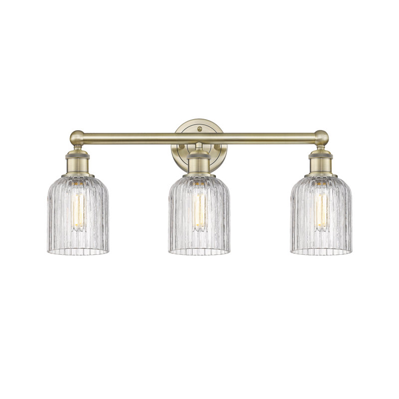 Edison Northgate 3 Light 23" Bath Vanity Light Shade, Antique Brass, Clear