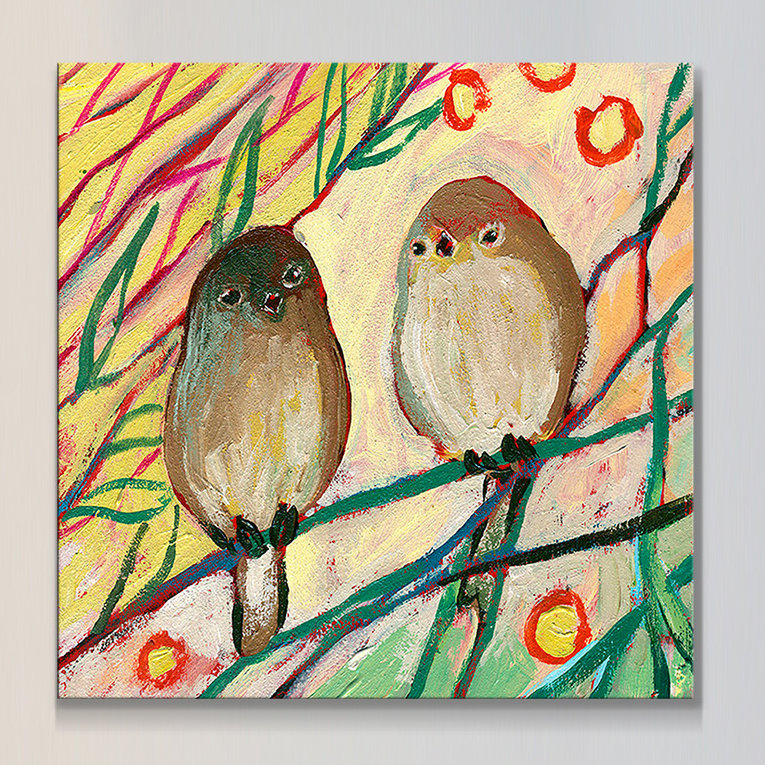 « oiseau xxiv » par jennifer lommers,, reproduction d’art sur toile tendue, H 28 po x l 28 po x P 1,5 po