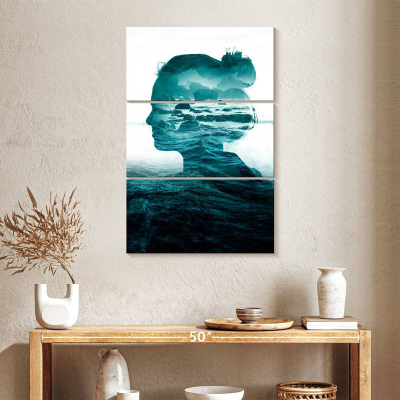Leisha, la mer à l'intérieur, H 38 po x l 24 po