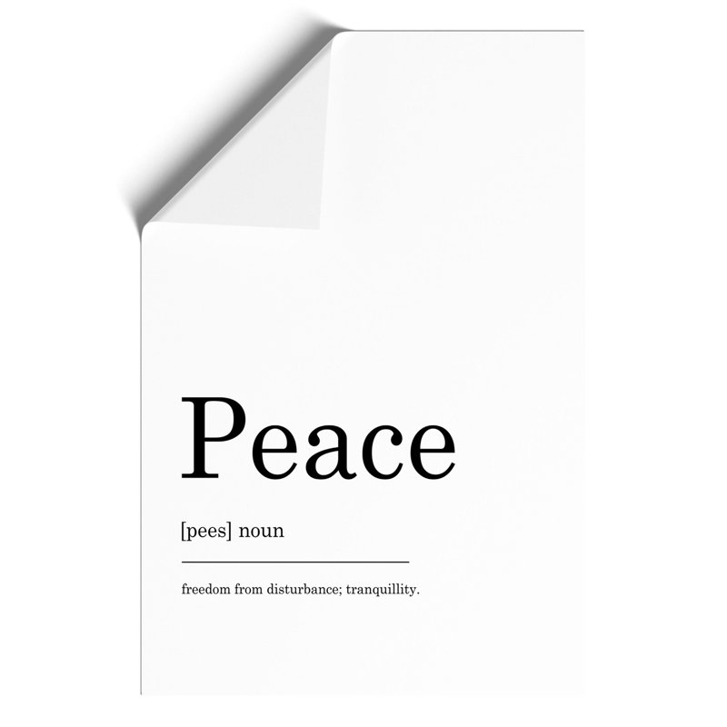 Definition of Peace - Frameless Print, 84cm H x 59cm W x 0.1cm D