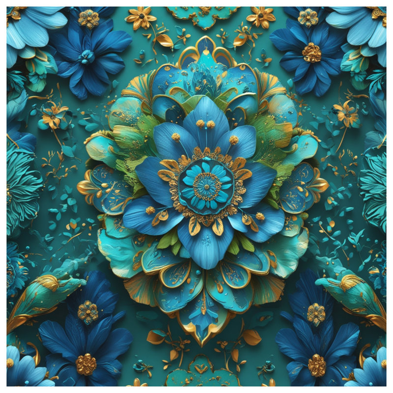 Coussins Intricate Floral Arrangement, 16 x 16 inches