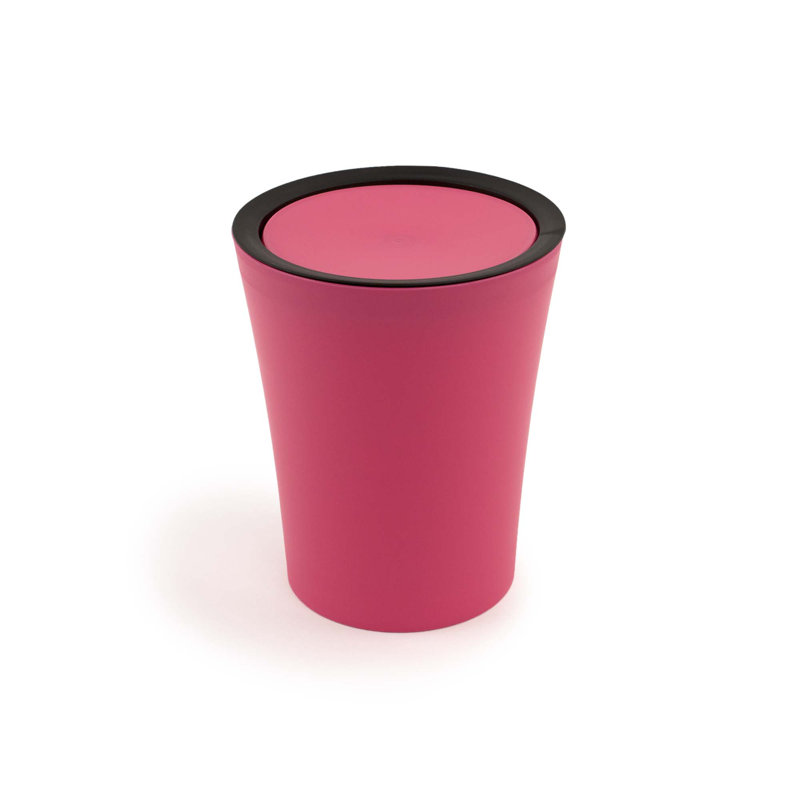 Half Gallon Plastic Swing Lid Trash Can, Pink