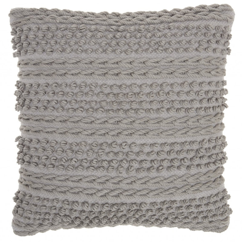  Square Pillow Cover & Insert, Light Gray