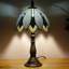Remplacement de la base de la lampe de table Tiffany seulement, large 4 hauteur 15 pouces, apte à l'abat-jour en verre coloré, finition en résine bronze avec harpe et finale