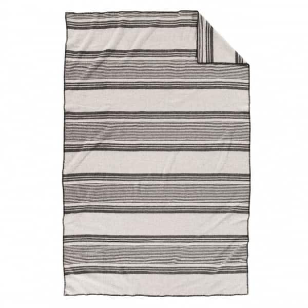 Pendleton Irving Stripe Grey Machine Washable Queen Blanket