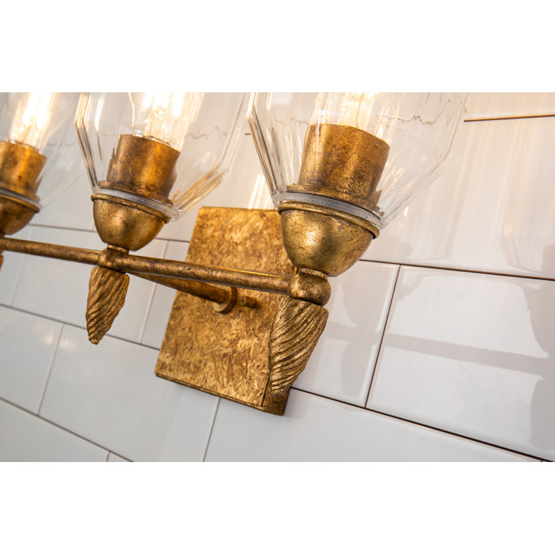Ensemble de meuble-lavabo 3 lumières Stiefel, Doré