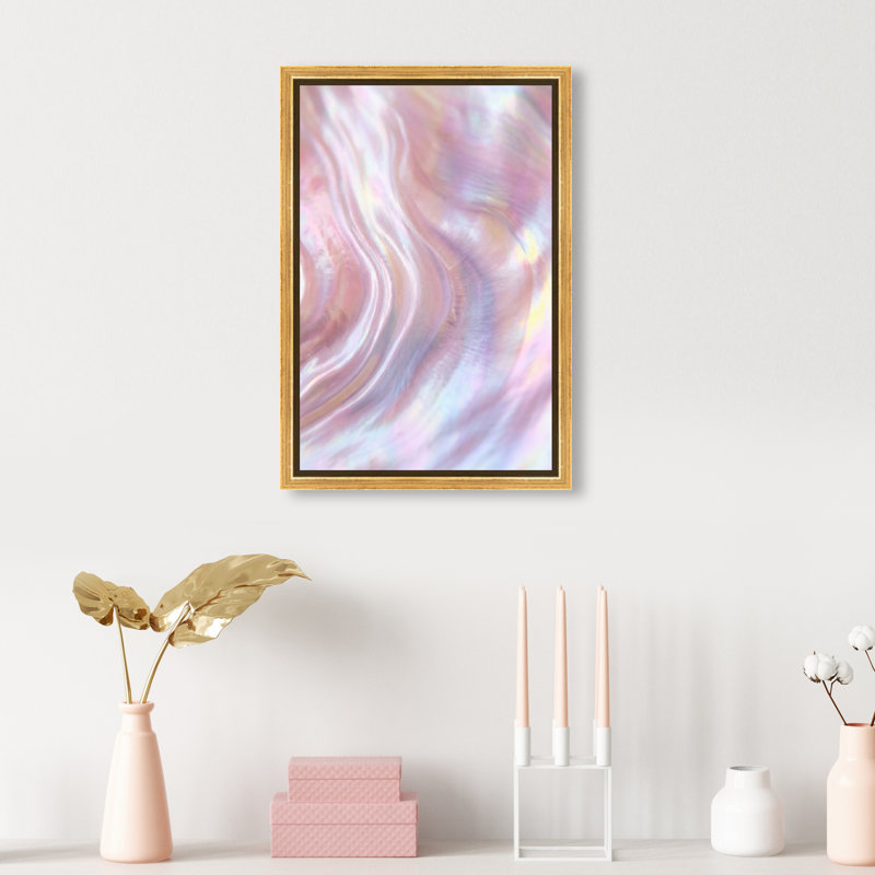 Iridescent Wave Print by Oliver Gal, 37"H x 25"W, Gold Floater Frame