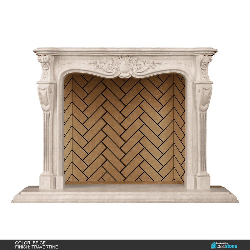 Ani Fireplace Surround, Travertine Beige