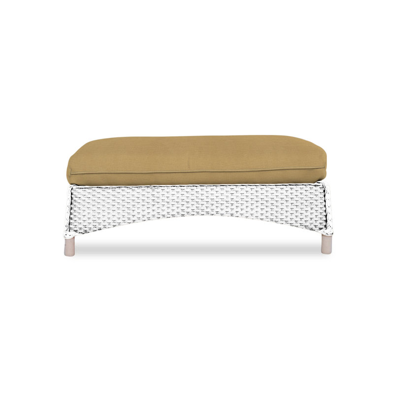 Mandalay Outdoor Ottoman, Consider Indigo, White
