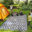 Tapis d'extérieur réversible, tapis de sol en paille de plastique imperméable 9 pi x 18 pi, tapis de camping portatif pour camping-car, grand tapis de jardin, terrasse, pique-nique, plage, lanterne bleue et blanche