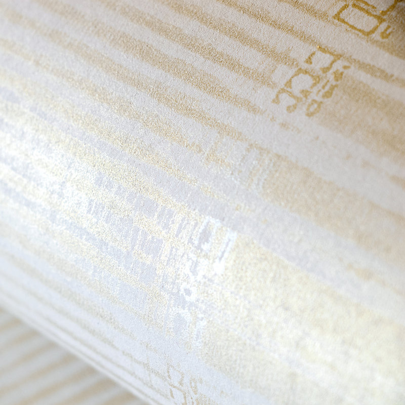 Hermes Smooth Metallic Stripe 10M X 53Cm Wallpaper Roll, Cream