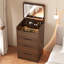 Bureau de coiffeuse 3 en 1 avec miroir rabattable, petit ensemble de coiffeuse avec bureau en verre visible, coiffeuse de maquillage compacte avec 3 tiroirs, coiffeuse pour chambre à coucher-1298832258