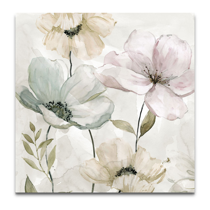 «Hibbitts Garden Grays», reproduction d'art graphique, H 16 po x l 16 po x P 1,5 po, Toile tendue