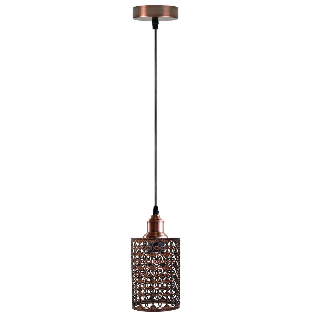 Hannum 1 - Light Rustic Red Cylinder Pendant