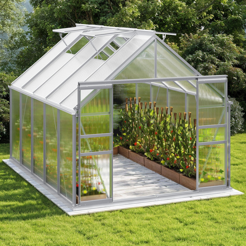 Serre en polycarbonate Balconera, P 122 po, Argent argent
