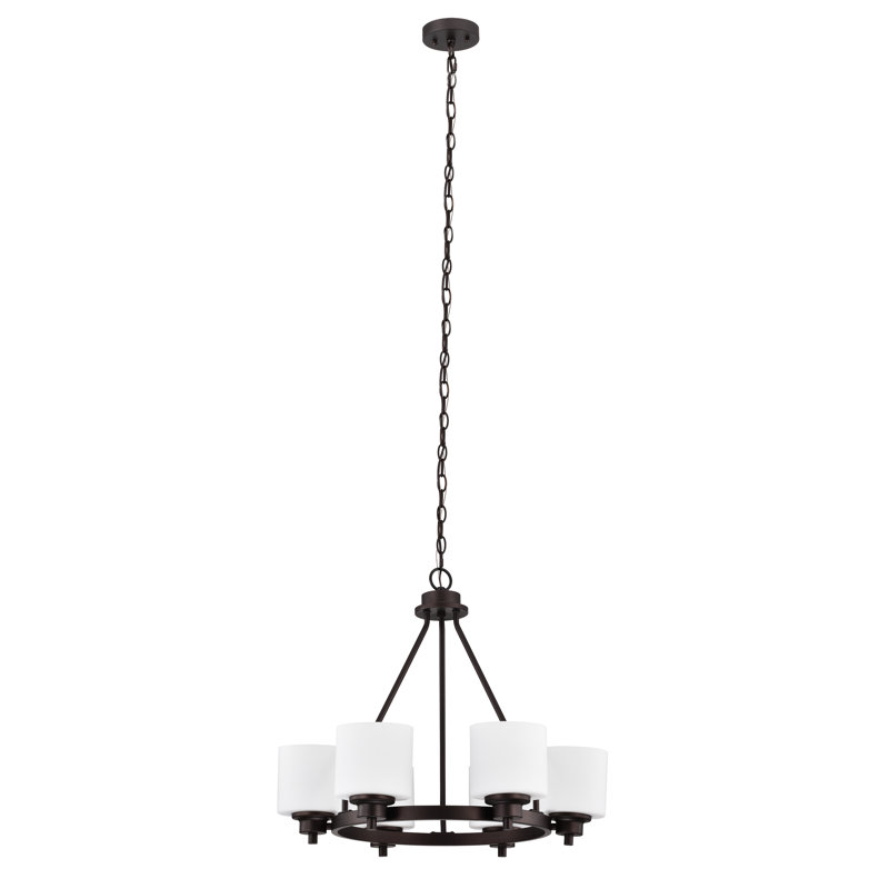 Audray 6 - Light Dimmable Wagon Wheel Chandelier, Oil Rubbed Bronze