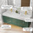 Lumino 60" Modern Wall Mounted Double Sink Bathroom Vanity with Engineered Stone Top, LED Light, 6 Soft Close Drawers-577031231