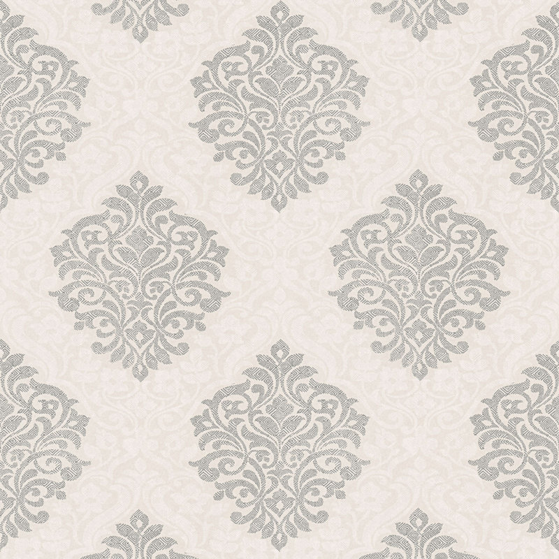 Scotland 10.05m x 53cm Matte Wallpaper Roll, Cream/Grey