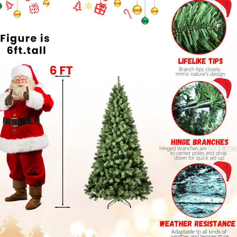 Arbre de Noël de 7 pi avec 400 lumières Ul, 1072 pointes, conception, base en métal pour le fil de la mémoire des Fêtes, installation de petits espaces lourds