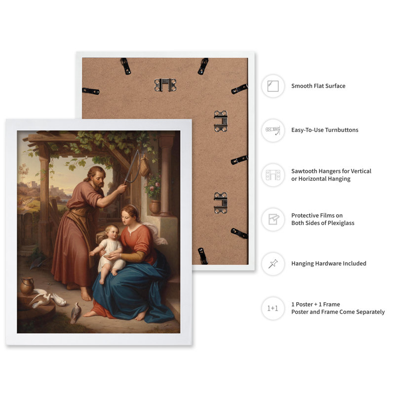 Sainte Famille, Affiche, H 18 po x l 24 po, Encadrement blanc